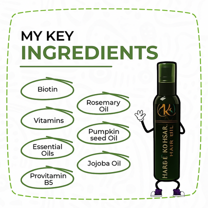 Pakistan #1 Harb E Kohsar hair Oil - comical free 100% Natural ingredients